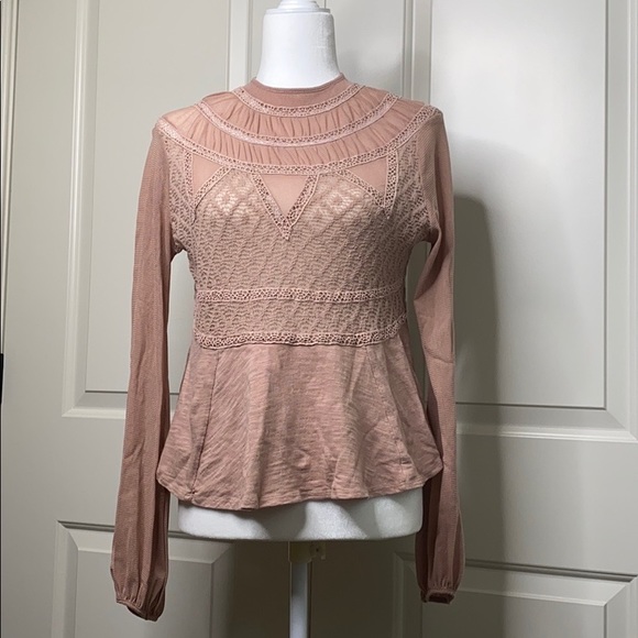 Free People Tops - Free People small petite lace/sheer top